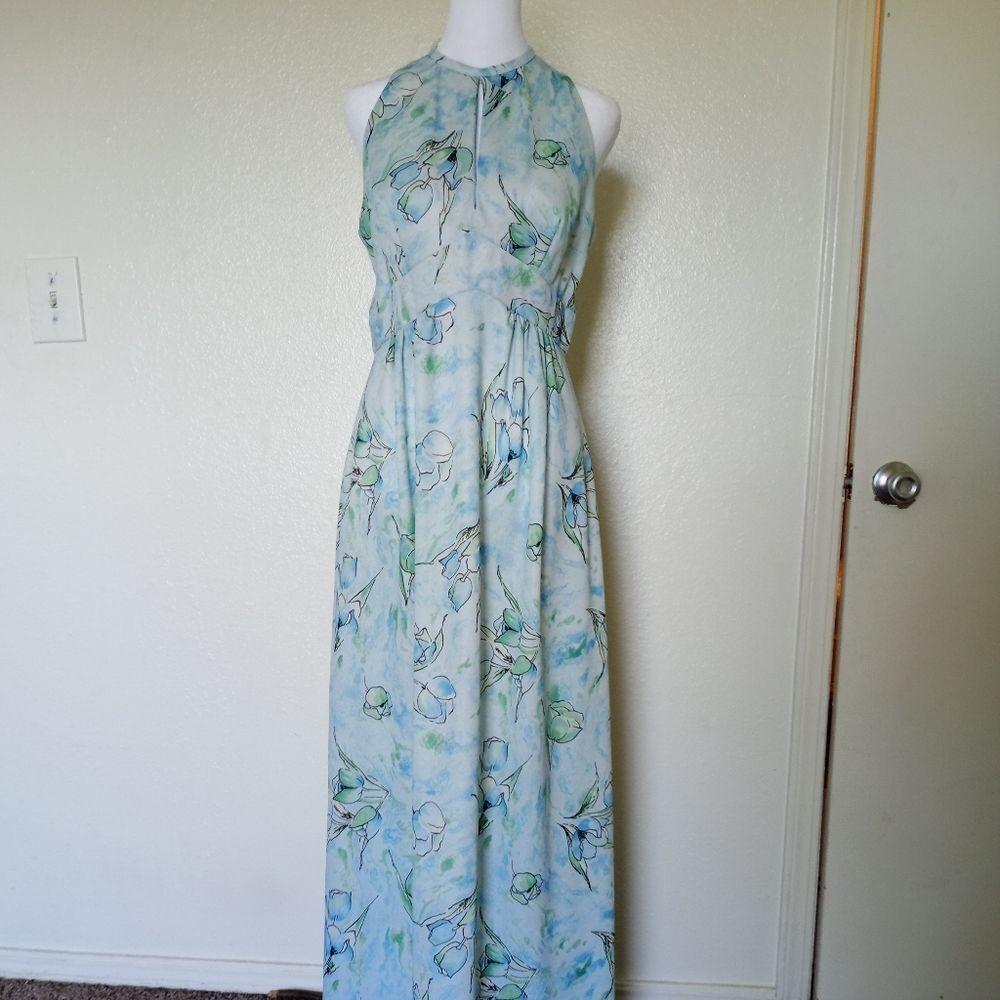 Vintage halter top maxi dress